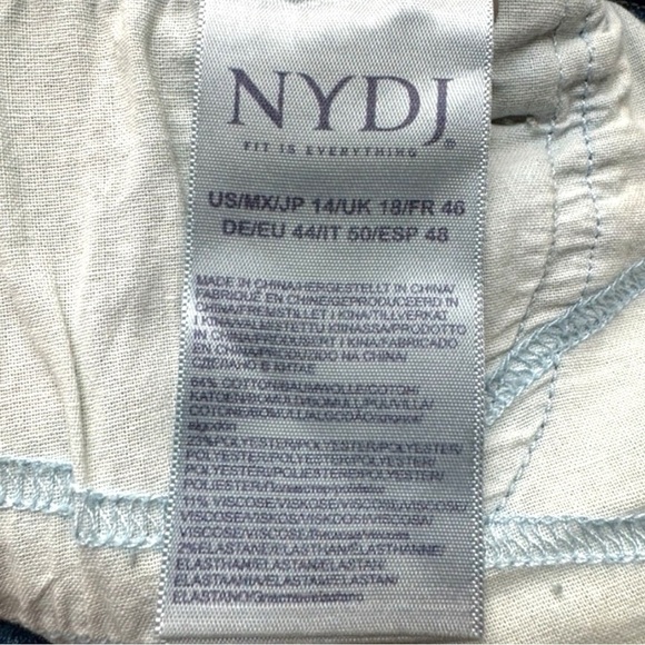 NYDJ Blue Denim Mini Skirt with Embroidered Hem - Picture 7 of 12